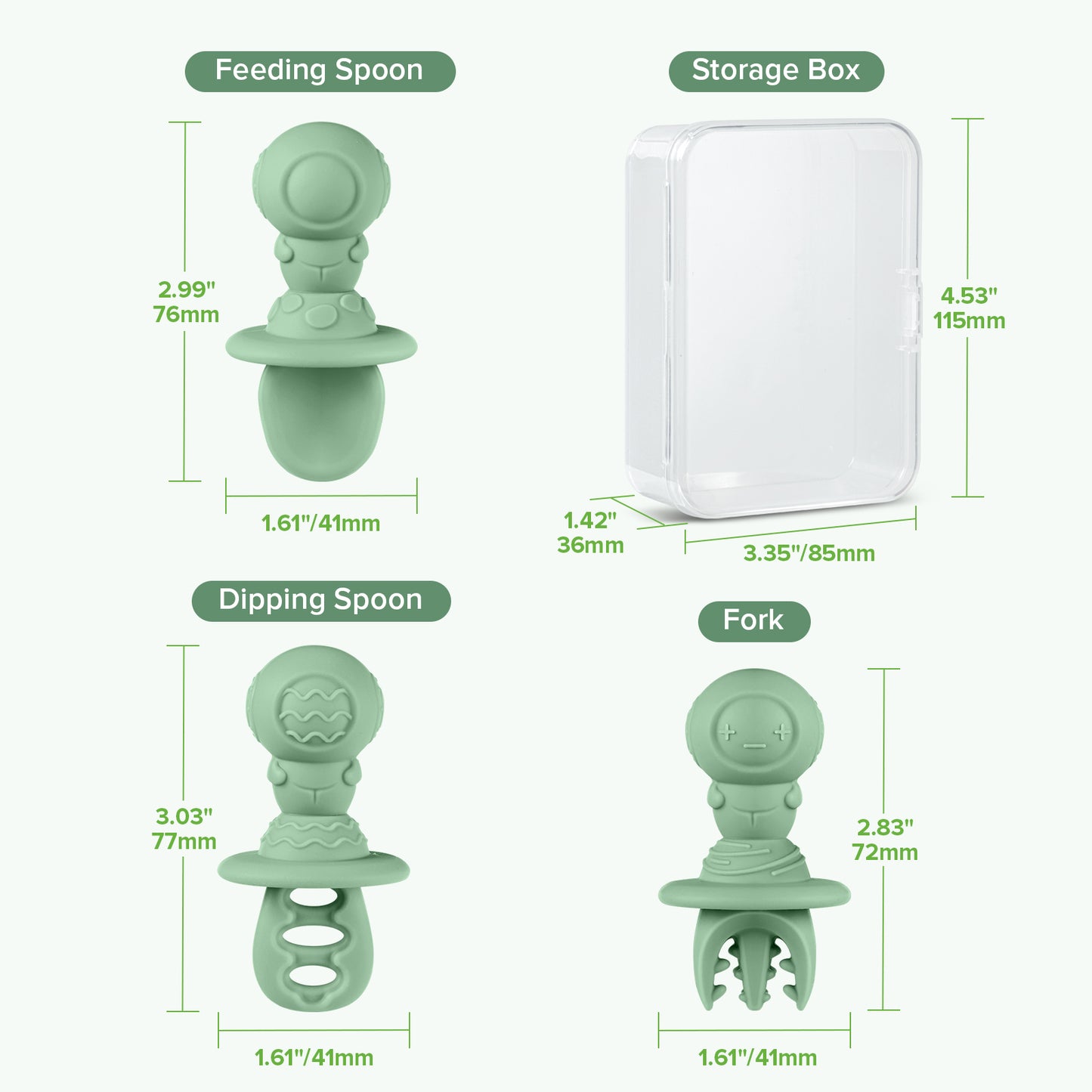 Astronaut Beginner Silicone Cutlery Set