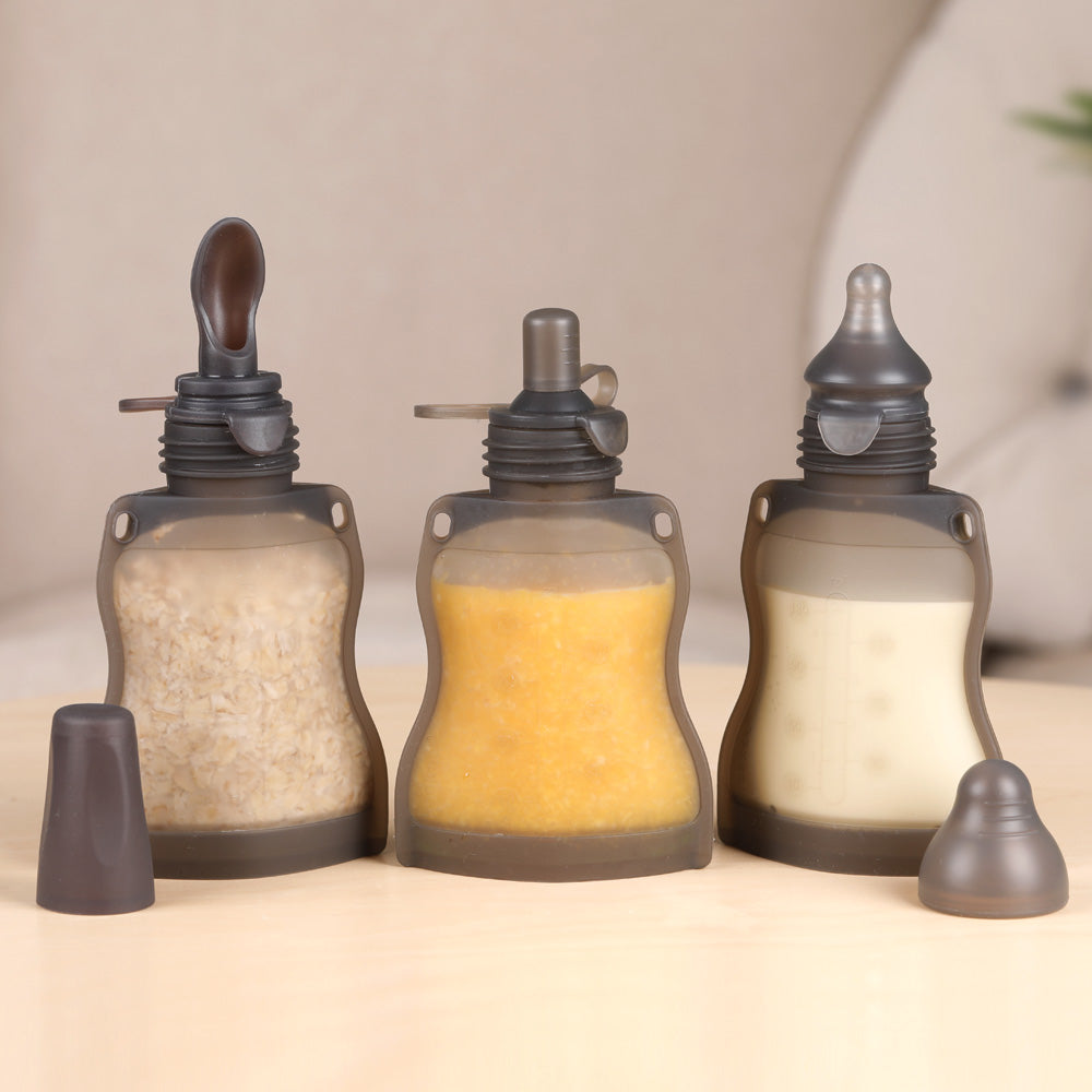 Silicone Pouch With Feeding Spoon (130ml).