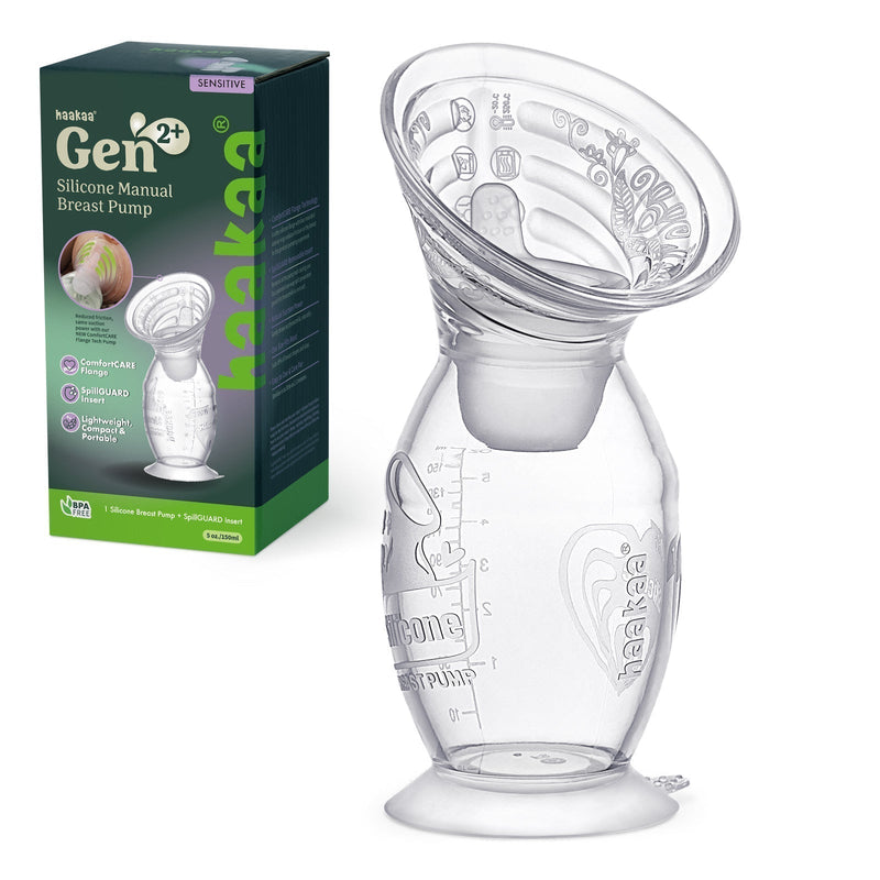Haakaa Gen 2+ Manual Silicone Breast Pump with SpillGUARD Stay-in-Place Stopper
