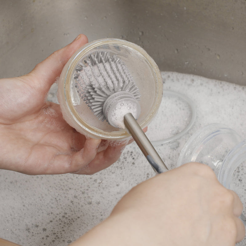 Silicone Cleaning Brush washing a Haakaa Gen. 3 Silicone Bottle