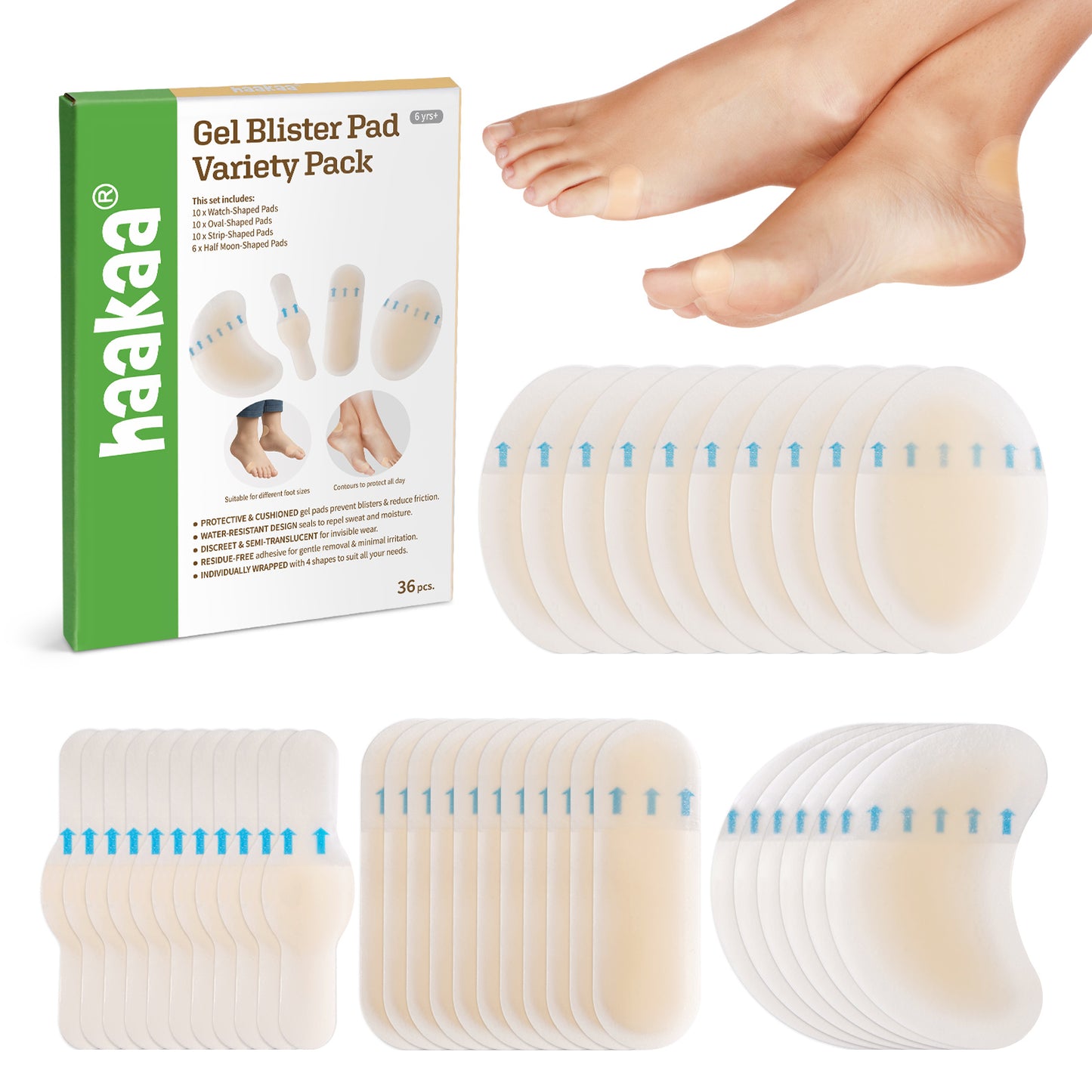 Gel Blister Pad Variety Pack - 36pcs