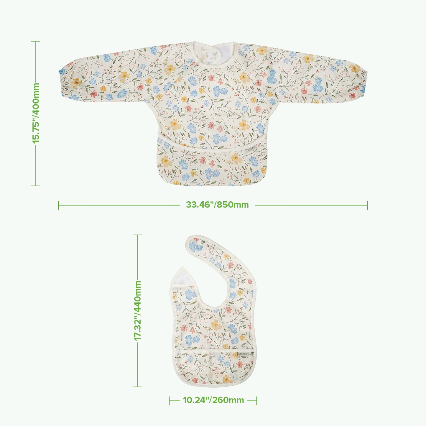 Haakaa Mess-free Smock & Bib Set