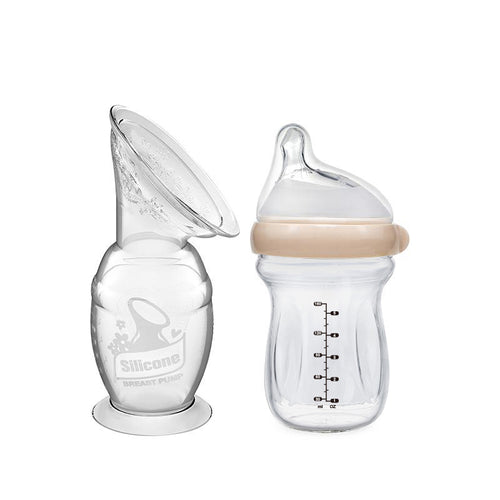 Generation 2 Silicone Breast Pump (150ml) and Gen. 3 Glass Baby Bottle Combo (160ml)