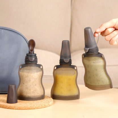 Silicone Pouch With Feeding Spoon (130ml).